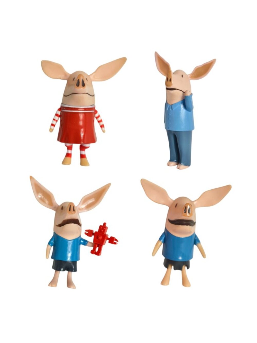 Olivia The Pig 4 pc Family Figures Collectible Toys Dad Ian Brother Sister Set
